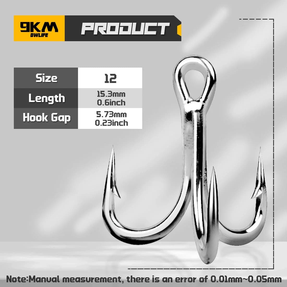 강한 원형 베드 트레블 훅, Size 4X, 10개입